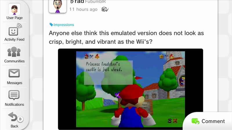 Illustration for article titled Miiverse Reacts To Super Mario 64 On Wii U